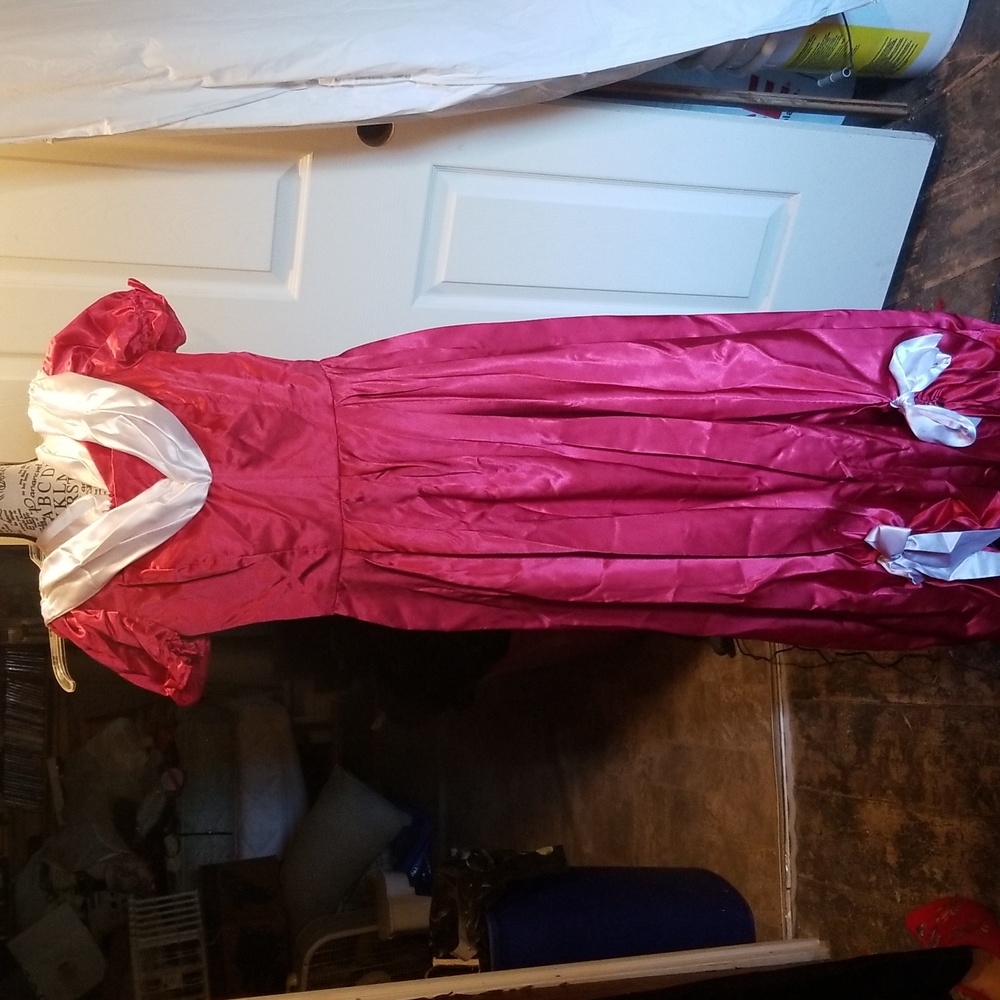 Holiday Chior or Theater Red and White Satin Dress 7 available